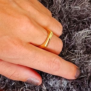 Gorg! 18k Gold Minimalist Bar top Ring open-back, 7 NEW 🆕
